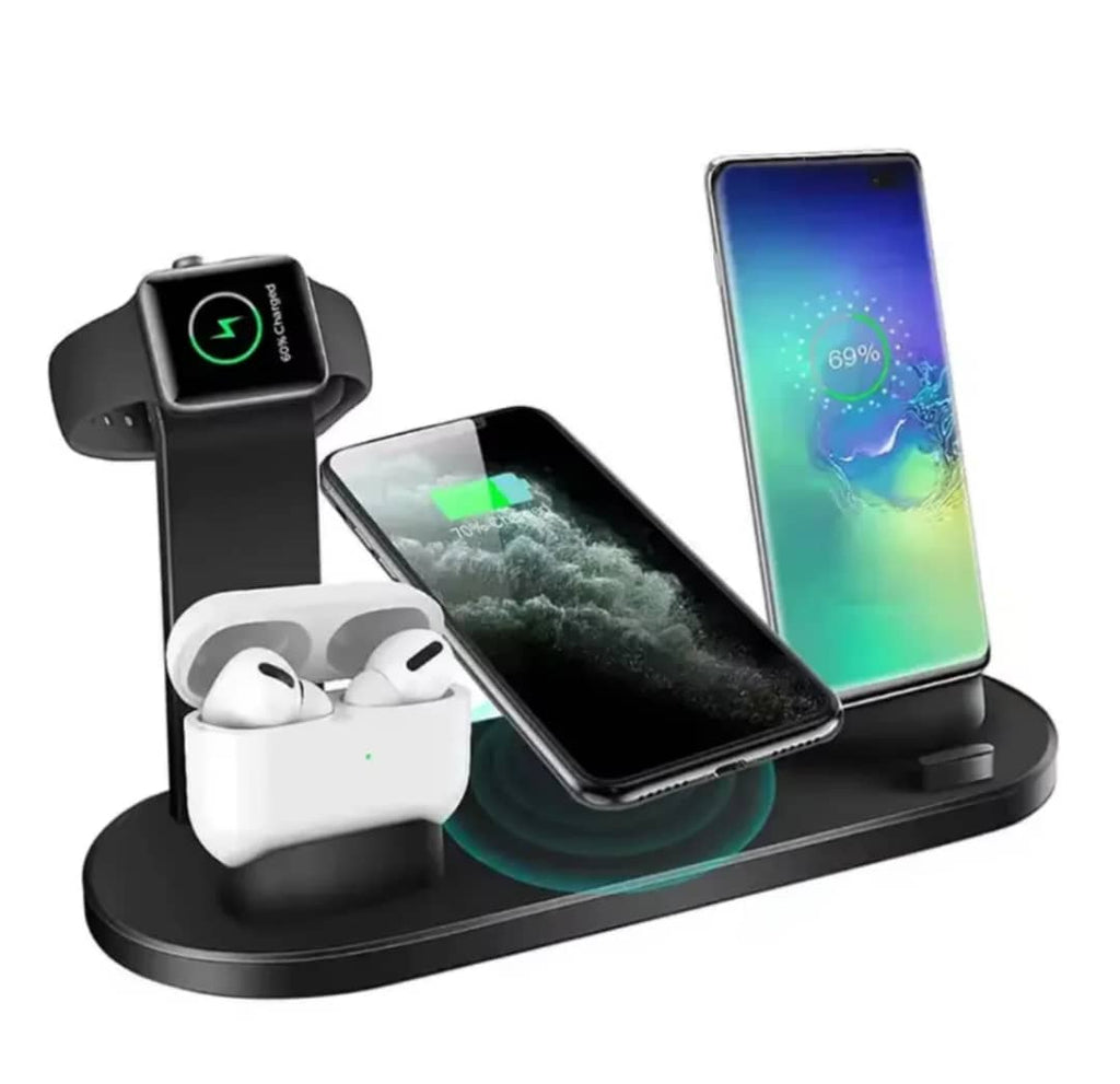 6-in-1 Qi Wireless Charging Station for iPhones; Samsung; Apple Wristwatches