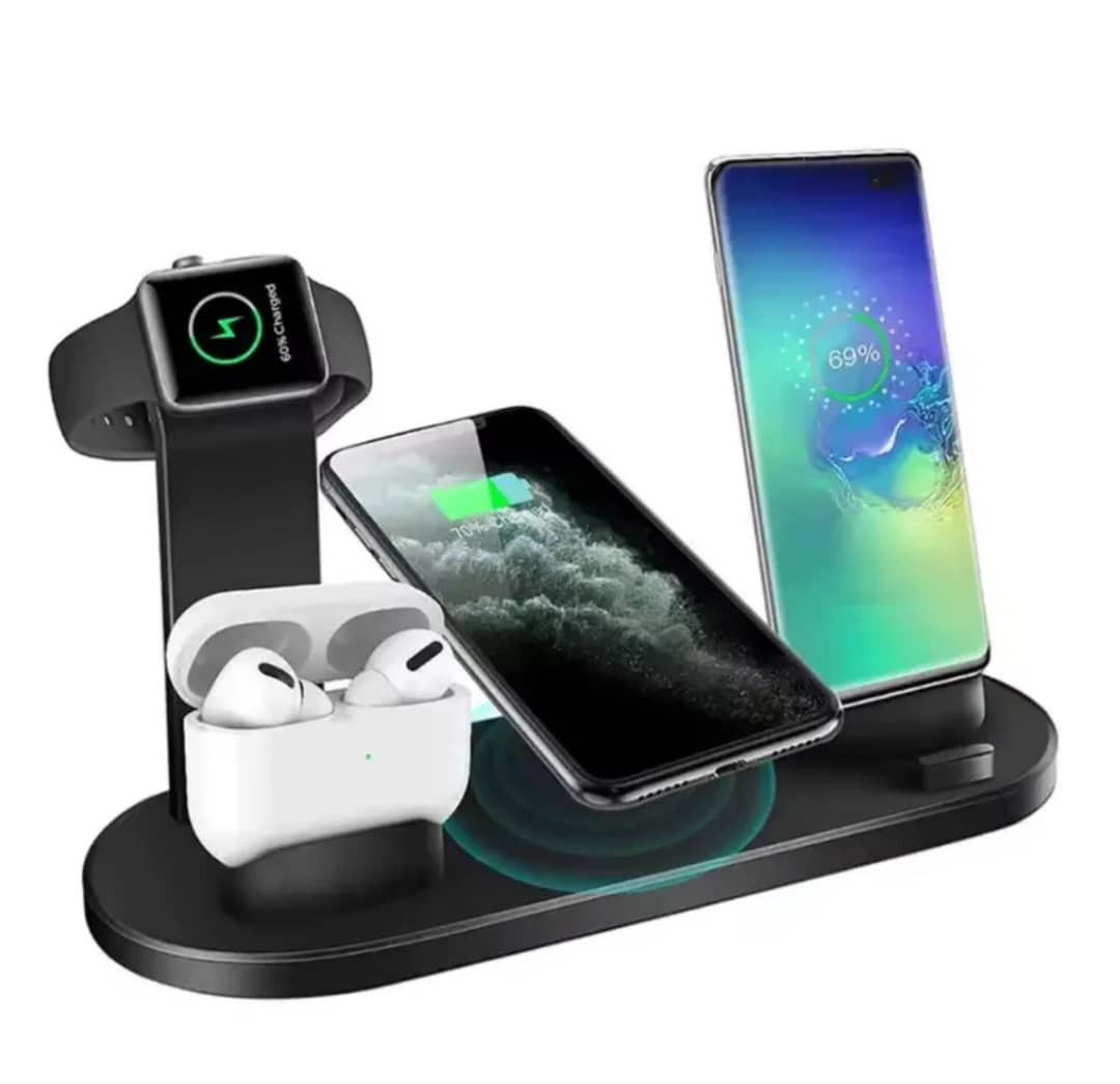 6-in-1 Qi Wireless Charging Station for iPhones; Samsung; Apple Wristwatches