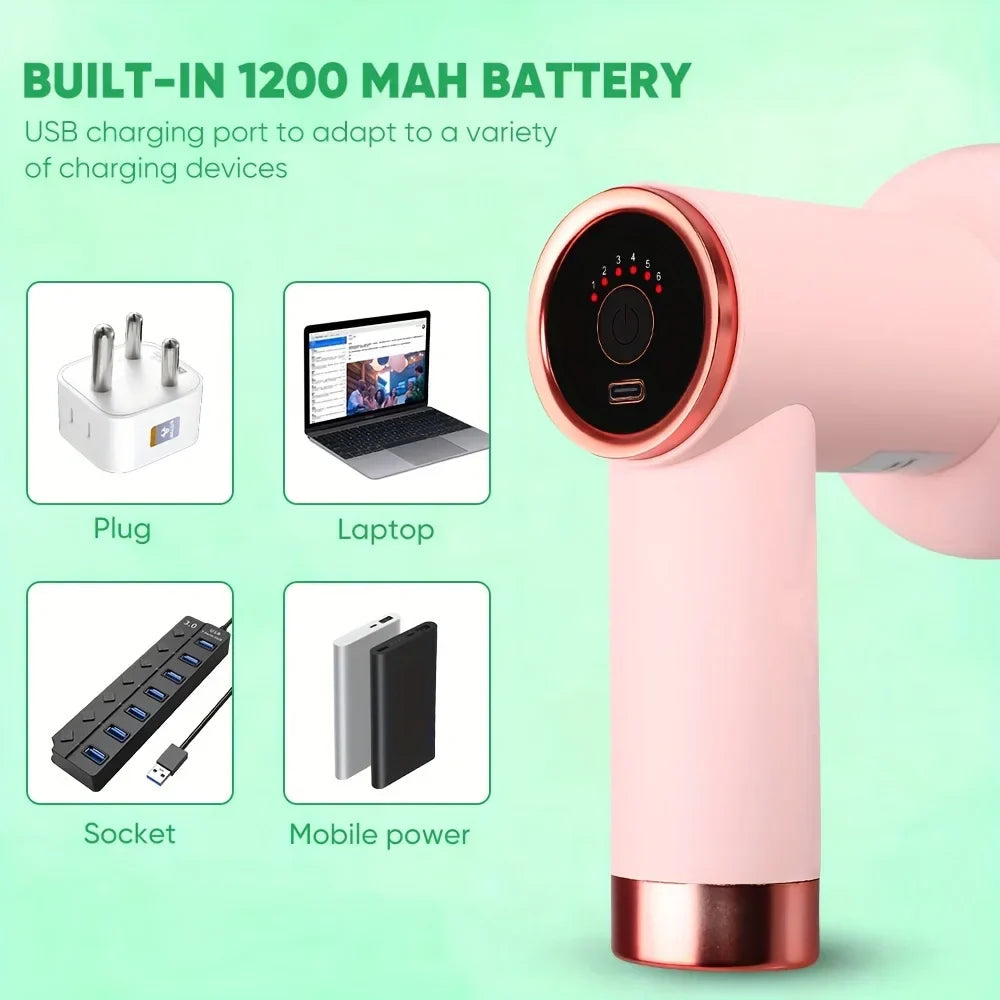 Wireless Handheld Body Massager Cordless Charging Pink-1