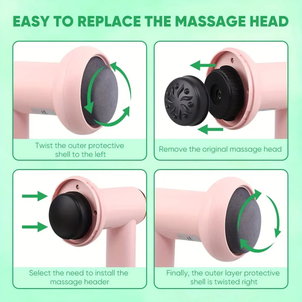 Wireless Handheld Body Massager Cordless Charging Pink-2